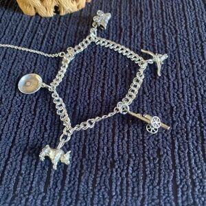 Vintage Birmingham 1974 Sterling Silver Charm Bracelet